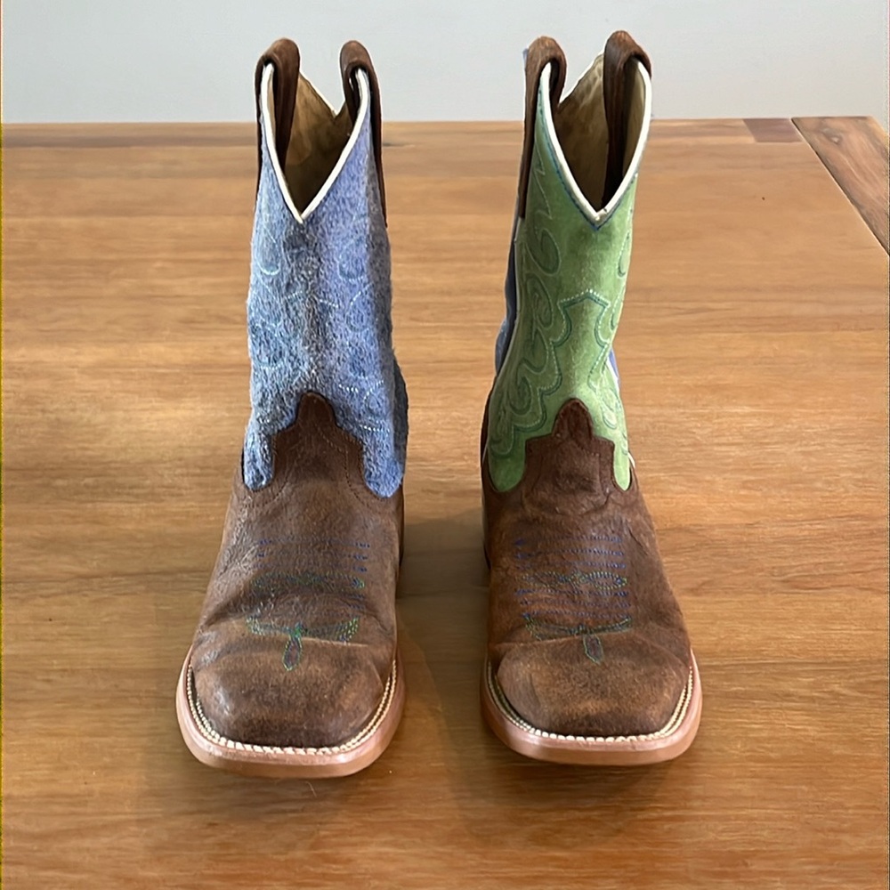 Boys Anderson Bean Boots size 1 Blue/Green
